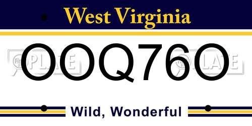 OOQ76O West Virginia License Plate