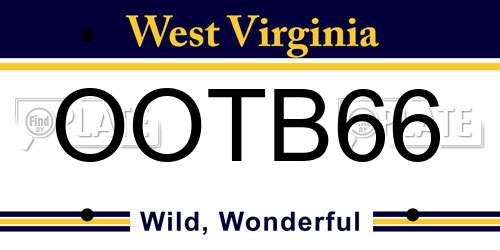 OOTB66 West Virginia License Plate