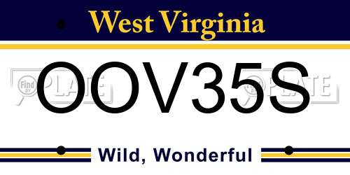 OOV35S West Virginia License Plate