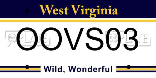 OOVS03 West Virginia License Plate