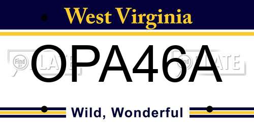OPA46A West Virginia License Plate