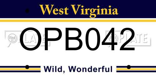 OPB042 West Virginia License Plate