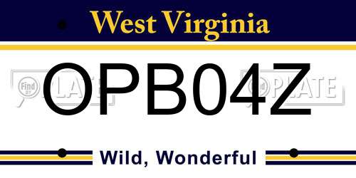 OPB04Z West Virginia License Plate