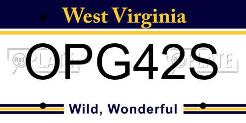 OPG42S West Virginia License Plate