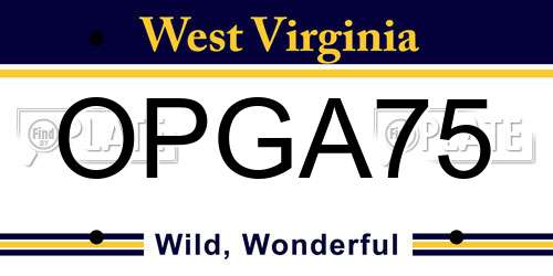 OPGA75 West Virginia License Plate