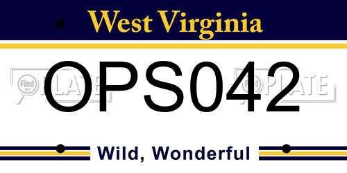 OPS042 West Virginia License Plate