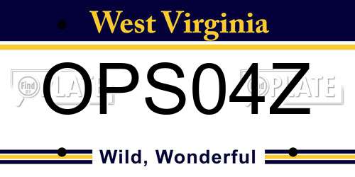 OPS04Z West Virginia License Plate
