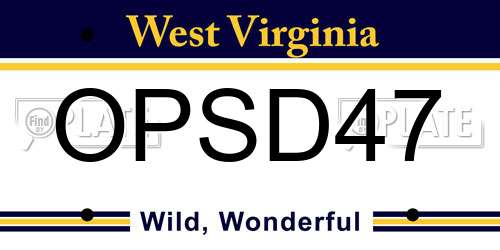 OPSD47 West Virginia License Plate