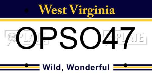 OPSO47 West Virginia License Plate