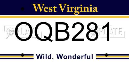 OQB281 West Virginia License Plate