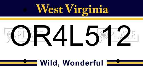 OR4L512 West Virginia License Plate