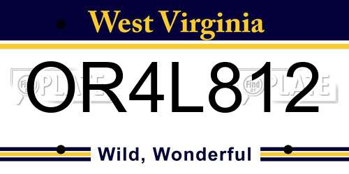 OR4L812 West Virginia License Plate