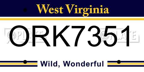ORK7351 West Virginia License Plate
