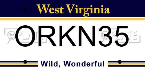 ORKN35 West Virginia License Plate