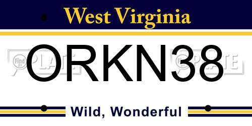 ORKN38 West Virginia License Plate