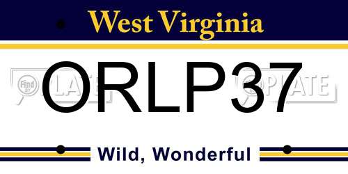 ORLP37 West Virginia License Plate