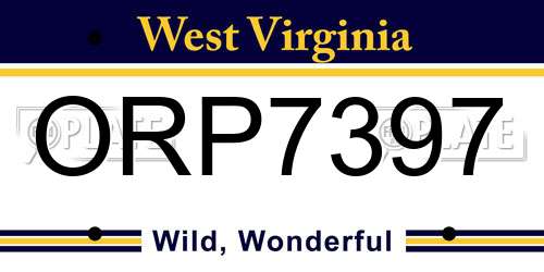 ORP7397 West Virginia License Plate