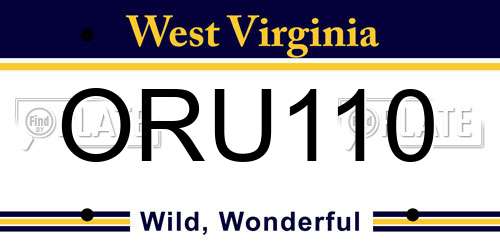 ORU110 West Virginia License Plate