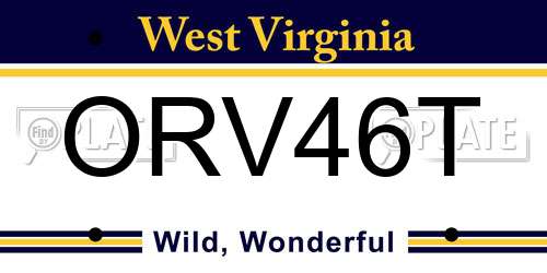 ORV46T West Virginia License Plate