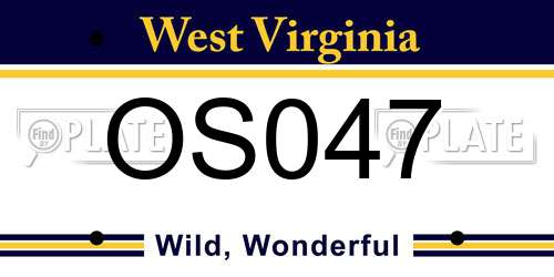 OS047 West Virginia License Plate