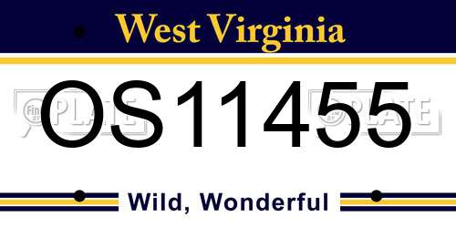 OS11455 West Virginia License Plate