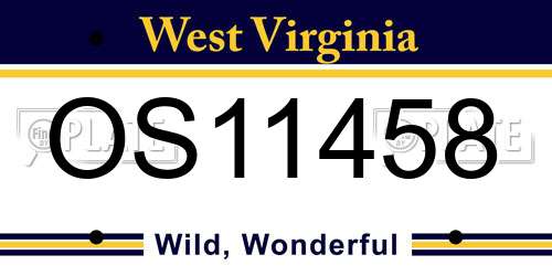 OS11458 West Virginia License Plate
