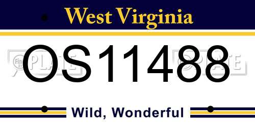 OS11488 West Virginia License Plate