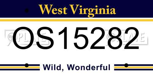 OS15282 West Virginia License Plate