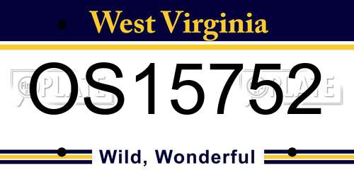 OS15752 West Virginia License Plate