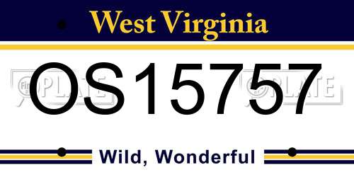OS15757 West Virginia License Plate