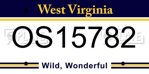 OS15782 West Virginia License Plate