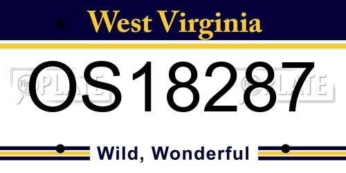 OS18287 West Virginia License Plate
