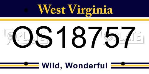OS18757 West Virginia License Plate