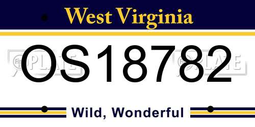 OS18782 West Virginia License Plate