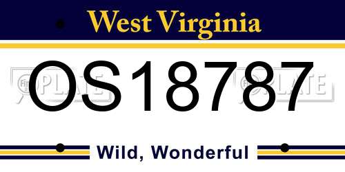 OS18787 West Virginia License Plate