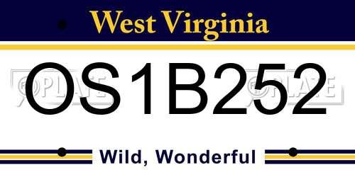 OS1B252 West Virginia License Plate