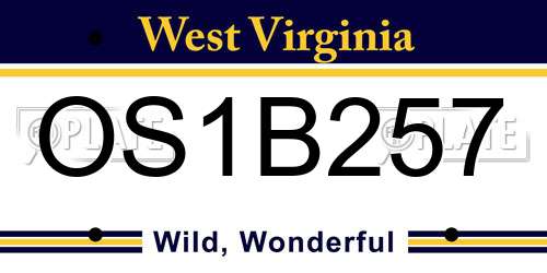 OS1B257 West Virginia License Plate