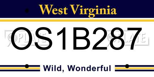 OS1B287 West Virginia License Plate