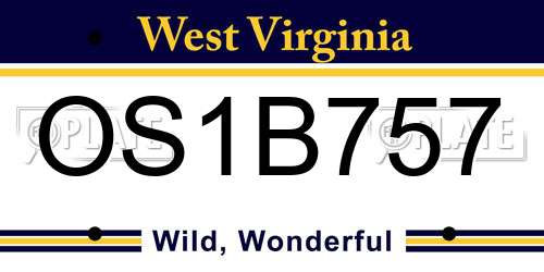 OS1B757 West Virginia License Plate