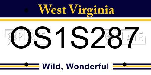 OS1S287 West Virginia License Plate