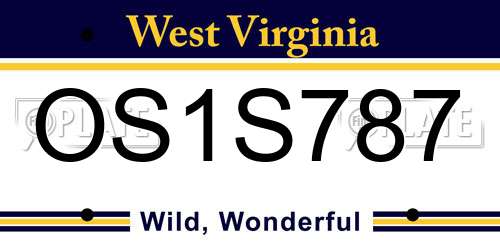OS1S787 West Virginia License Plate