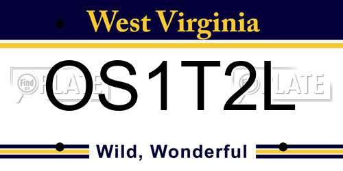 OS1T2L West Virginia License Plate