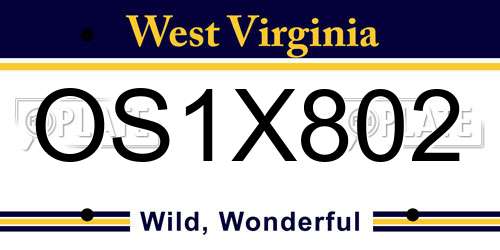 OS1X802 West Virginia License Plate