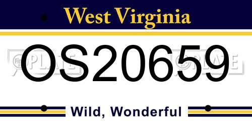 OS20659 West Virginia License Plate