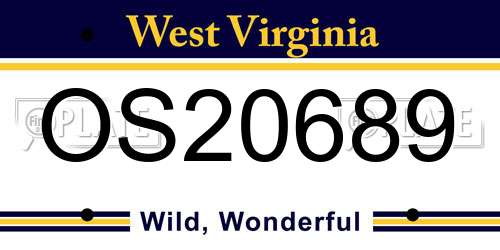 OS20689 West Virginia License Plate