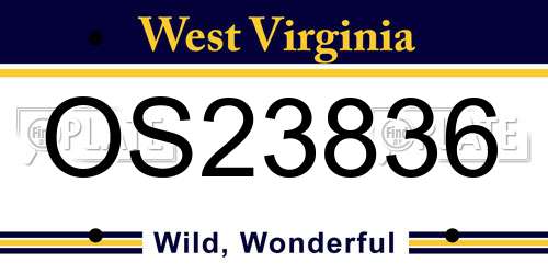 OS23836 West Virginia License Plate