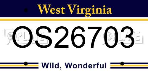OS26703 West Virginia License Plate