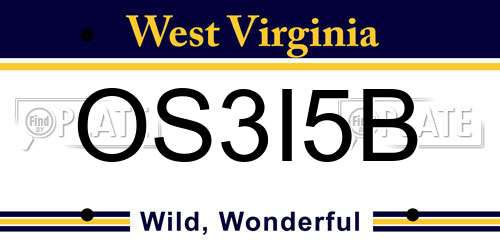 OS3I5B West Virginia License Plate