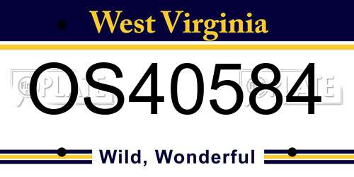 OS40584 West Virginia License Plate