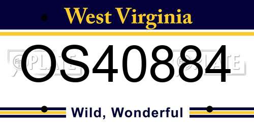 OS40884 West Virginia License Plate